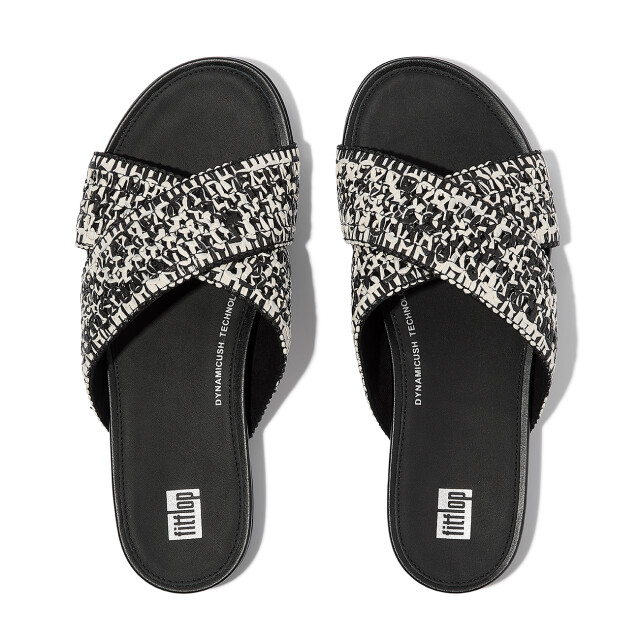 FitFlop Gracie woven cross slides JA8 large