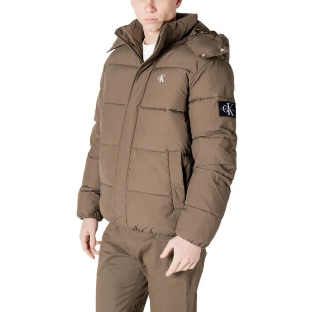 Calvin Klein Heren jas Calvin Klein Jeans Bruin Pufferjas Met Logo large