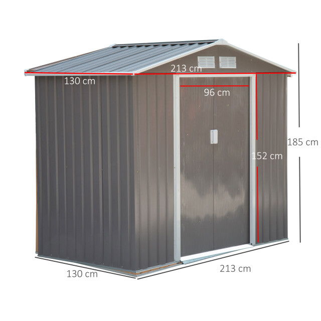 4goodz Outsunny gereedschapsschuur metaal 127x213x185 cm - 3158247 large