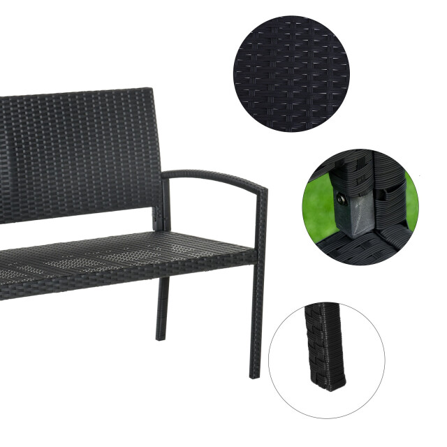4goodz Outsunny polyrotan 2-zits tuinbank staal 3158250 large