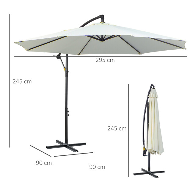 4goodz Outsunny zweefparasol 300 cm rond creme 3158249 large