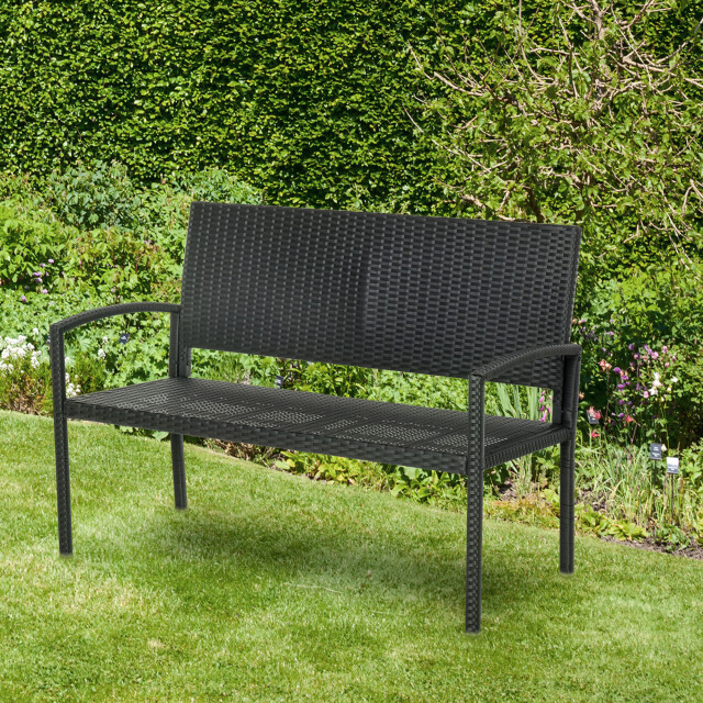 4goodz Outsunny polyrotan 2-zits tuinbank staal 3158250 large