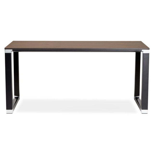 Alterego Groot recht directiebureau 'xline' 200 in walnootafwerking hout en zwarte 3191937 large