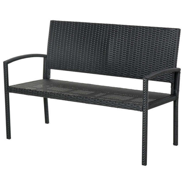 4goodz Outsunny polyrotan 2-zits tuinbank staal 3158250 large