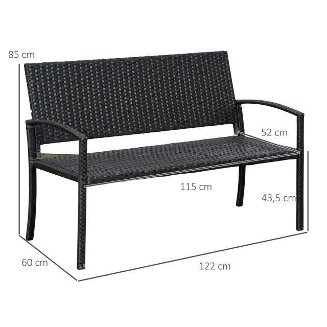 4goodz Outsunny polyrotan 2-zits tuinbank staal 3158250 large