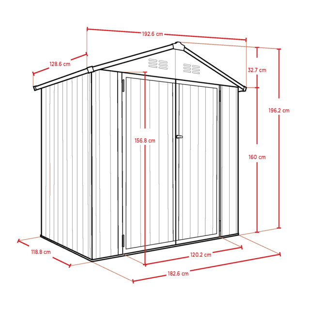 Spacemaker Gereedschapsschuur metaal 119x183x196 cm - 3158254 large