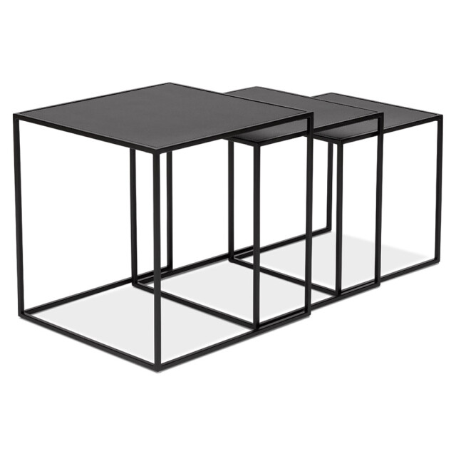 Alterego Set van 3 nestbare bijzettafels baggy 50x50x50 cm 3191461 large