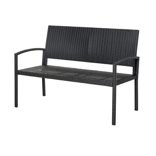 4goodz Outsunny polyrotan 2-zits tuinbank staal 3158250 large