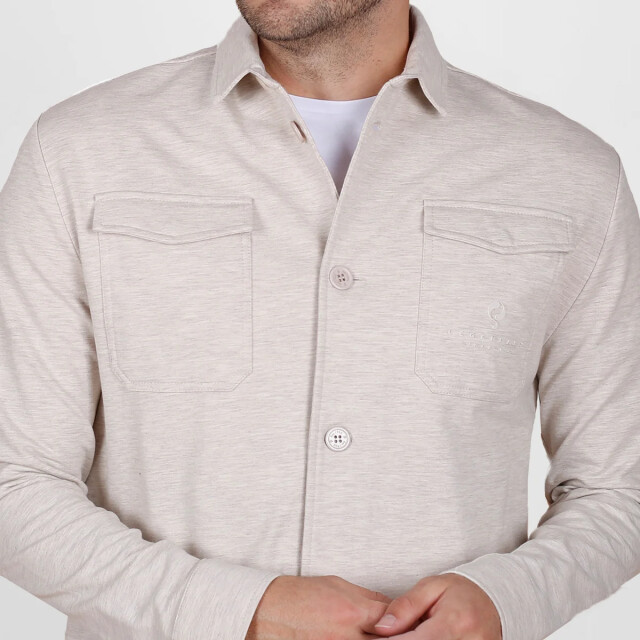 Q1905 Overshirt andel zand melange QM2343054-842-1 large