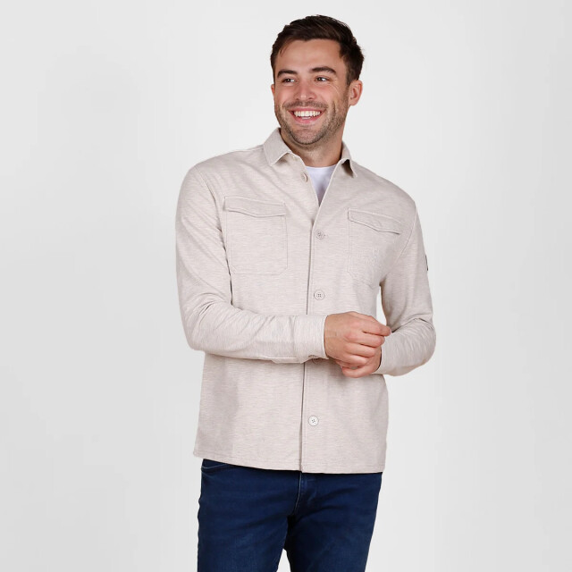 Q1905 Overshirt andel zand melange QM2343054-842-1 large