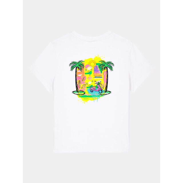 Mucho Gusto ® t-shirt wit achteropdruk paradijsopdruk MUCHO GUSTO® T-Shirt Wit Achteropdruk Paradijsopdruk large