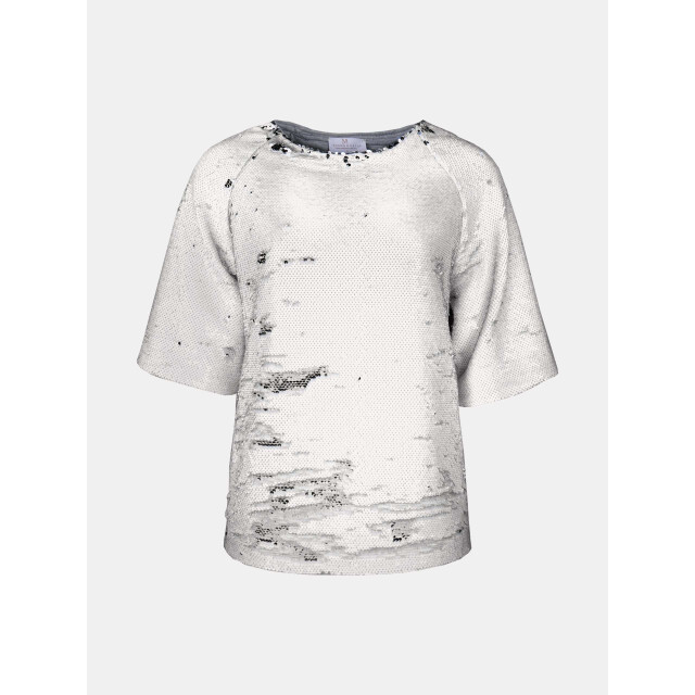 Mucho Gusto ® pailletten trui ecru zilver MUCHO GUSTO® Pailletten Trui Ecru Zilver large