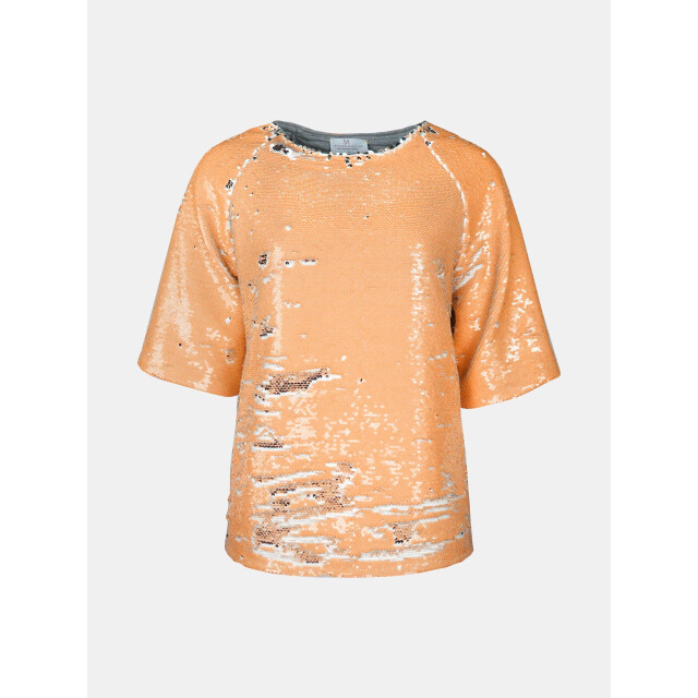 Mucho Gusto ® pailletten trui oranje zilver MUCHO GUSTO® Pailletten Trui Oranje Zilver large