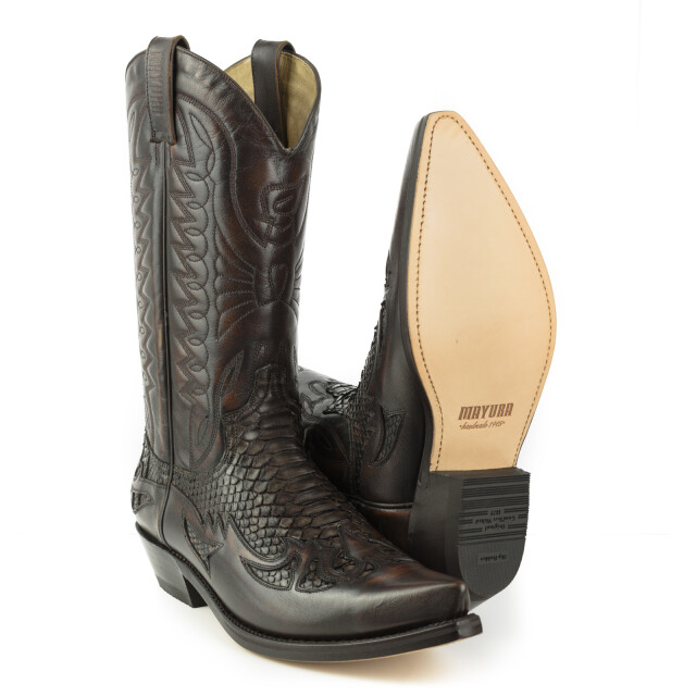 Mayura Boots Cowboy laarzen 1935-milanelo zamora/ negro 1935-MILANELO ZAMORA/PYTHON NEGRO large
