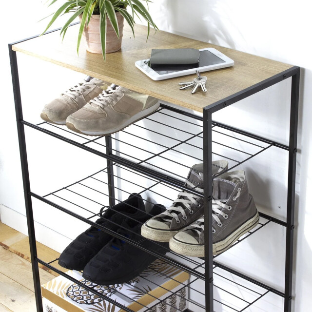 CaliCosy Zwart metalen schoenenrek met 5 etages 2929298 large