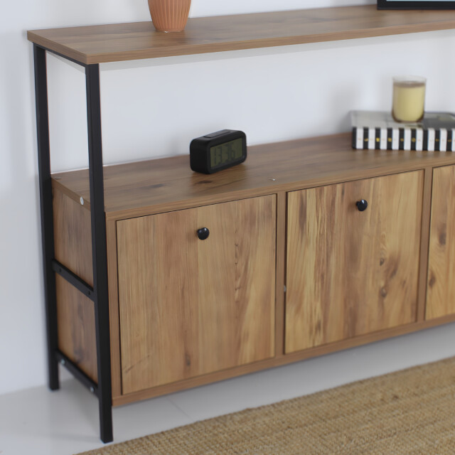 CaliCosy Buffet 3 deuren walnoot decor l120 cm nero 2930418 large