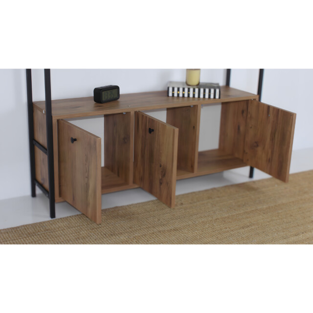 CaliCosy Buffet 3 deuren walnoot decor l120 cm nero 2930418 large