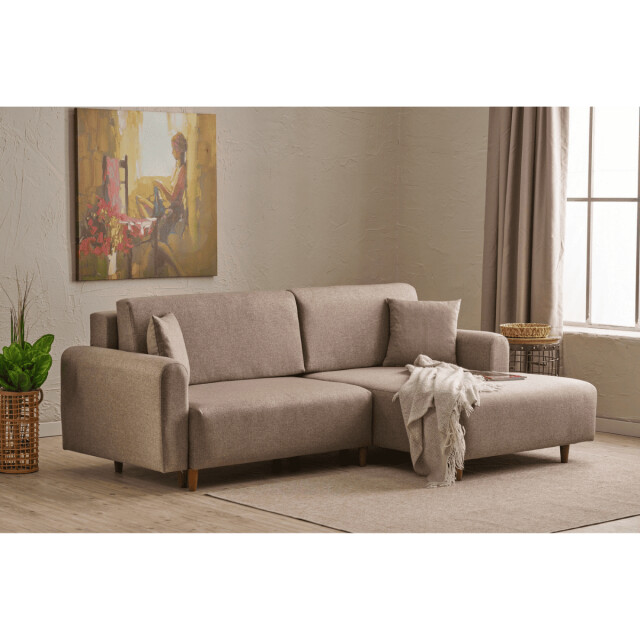 CaliCosy Hoekbank met slaapfunctie en rechtse chaise longue in stof l246 cm mane 3079646 large