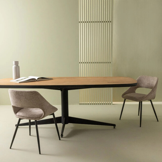 Signature Set van 2 stoelen in stof met metalen onderstel l51 cm elodie 2981041 large