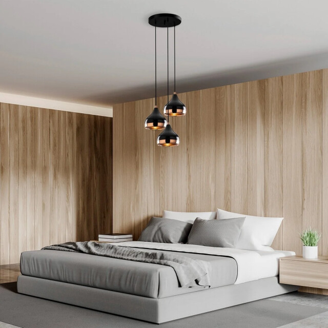 CaliCosy Hanglamp van zwart en koperkleurig metaal met bolvormige basis d37 cm yildo 3067171 large