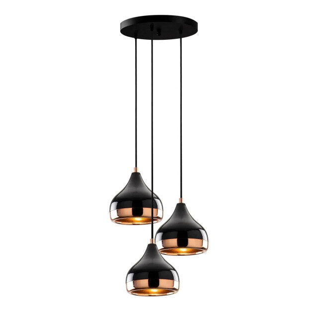 CaliCosy Hanglamp van zwart en koperkleurig metaal met bolvormige basis d37 cm yildo 3067171 large