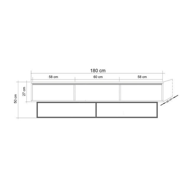 CaliCosy Tv-meubel 3 laden walnootdecor l180 cm milo 2930478 large