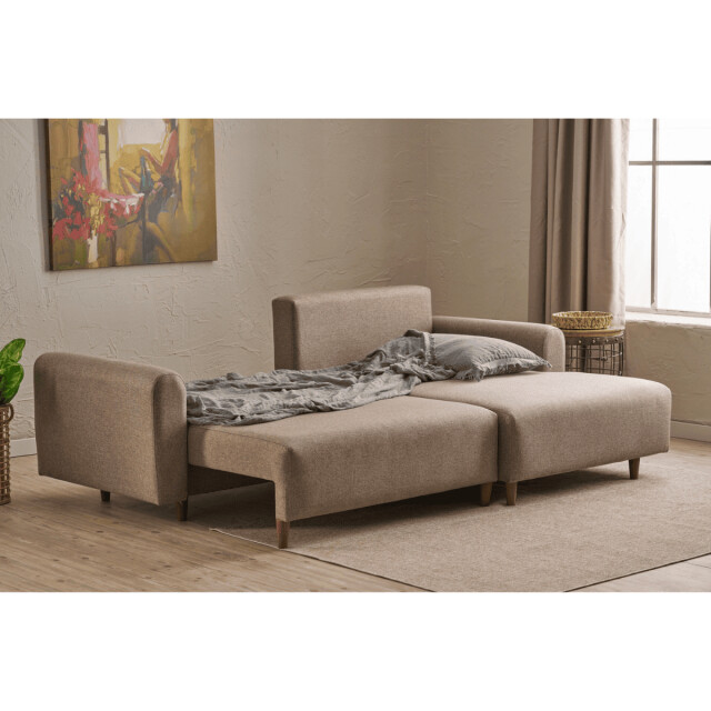CaliCosy Hoekbank met slaapfunctie en rechtse chaise longue in stof l246 cm mane 3079646 large
