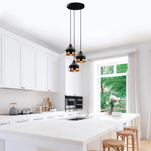 CaliCosy Hanglamp van zwart en koperkleurig metaal met bolvormige basis d37 cm yildo 3067171 large