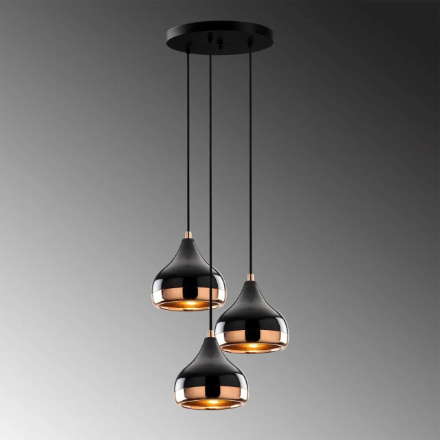 CaliCosy Hanglamp van zwart en koperkleurig metaal met bolvormige basis d37 cm yildo 3067171 large