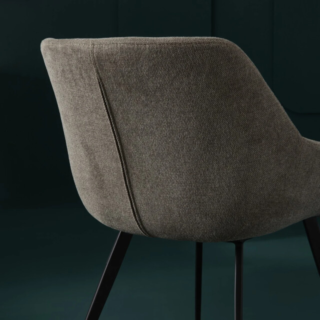 Signature Set van 6 bridge-fauteuils in taupekleurige stof l64 cm colombe 3061012 large