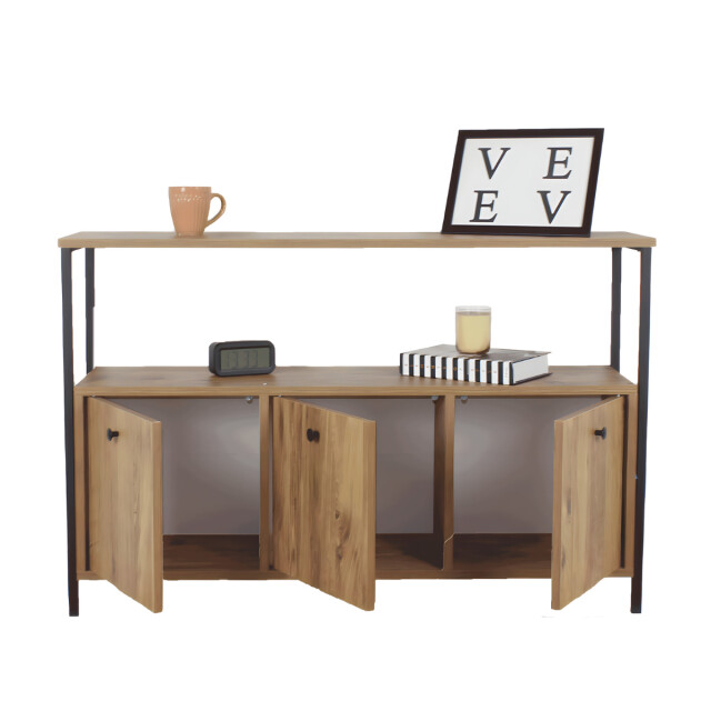 CaliCosy Buffet 3 deuren walnoot decor l120 cm nero 2930418 large