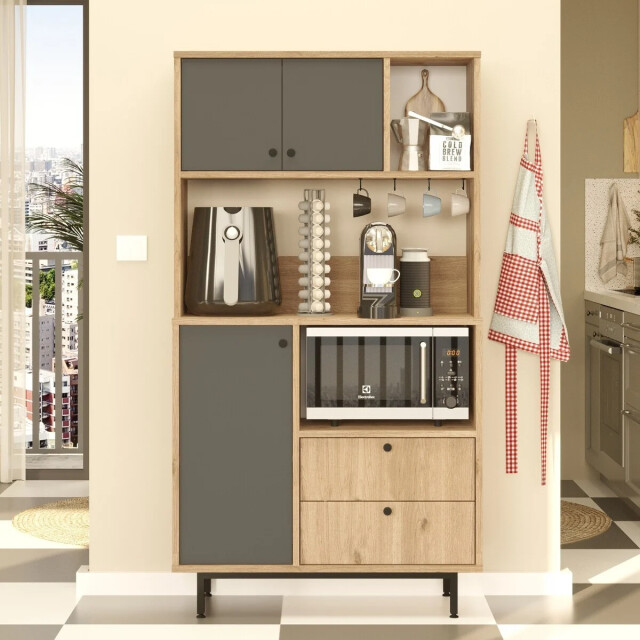 CaliCosy Keukenkast met 3 deuren en 2 lades h161,2 cm 3042310 large