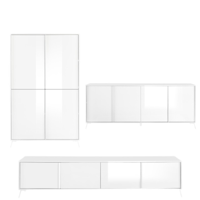 CaliCosy Woonkamerset met 1 hoge buffetkast, 1 tv-meubel, 1 lage buffetkast city 2937743 large
