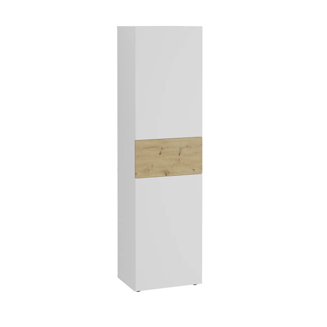 CaliCosy Kast met 2 deuren, eiken en glanzend wit decor, belm 6 h119 cm 2930038 large