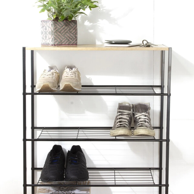 CaliCosy Zwart metalen schoenenrek met 5 etages 2929298 large