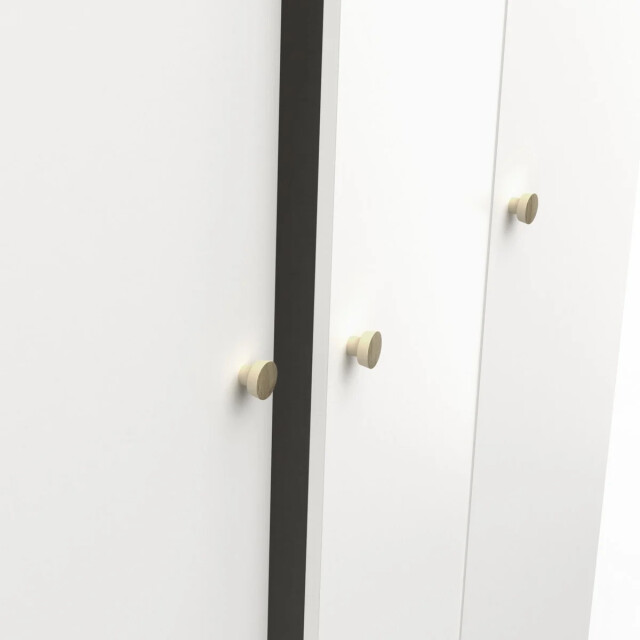CaliCosy Kledingkast met 3 deuren en 1 lade met kledingroede en legplank, eiken kronberg 2930659 large