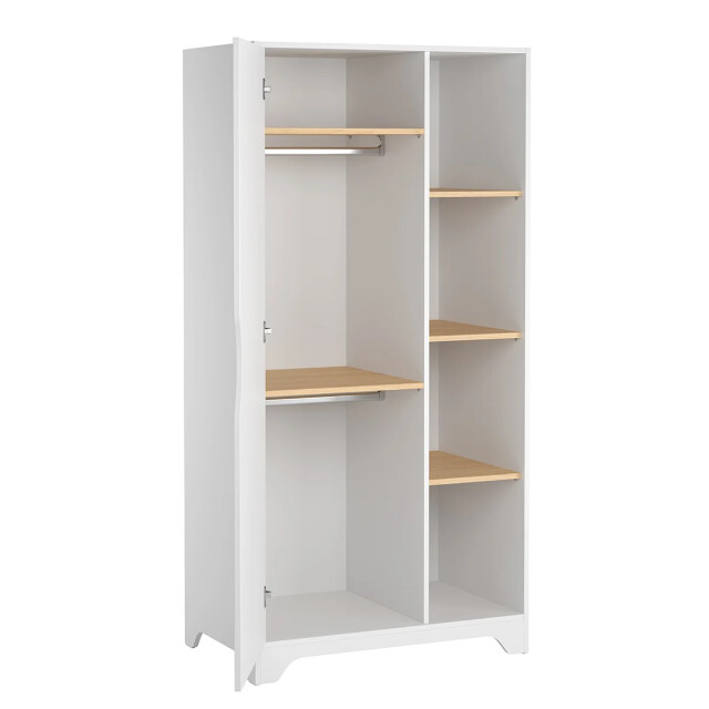 CaliCosy Kast met 1 deur, 2 kledingstangen en 3 open planken l88.5cm leaf 2937583 large