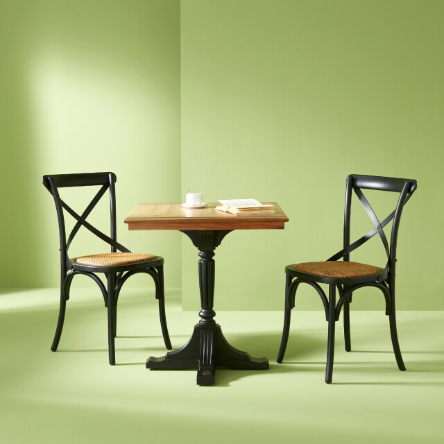 CaliCosy Set van 6 stoelen van massief hout en webbing l61 cm bistrot 3033551 large