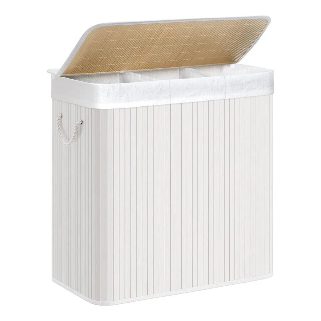 CaliCosy Wasmand met 3 compartimenten en verwijderbare zakken van bamboe en wit 2929478 large