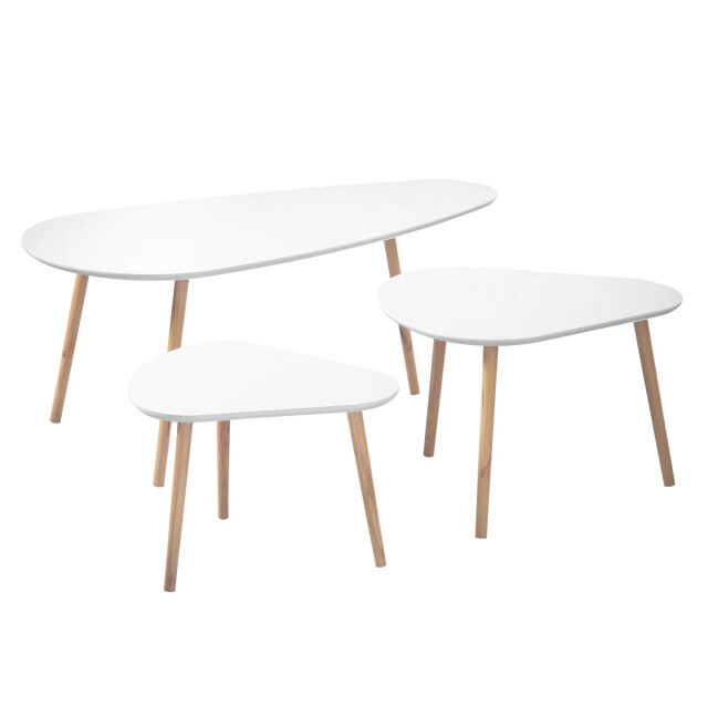 CaliCosy Set van 3 witte en houten nesttafels 2929398 large
