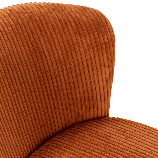 CaliCosy Set van 4 stoelen in geribbelde fluwelen stof met zwarte metalen poten l47 cm - 3078751 large