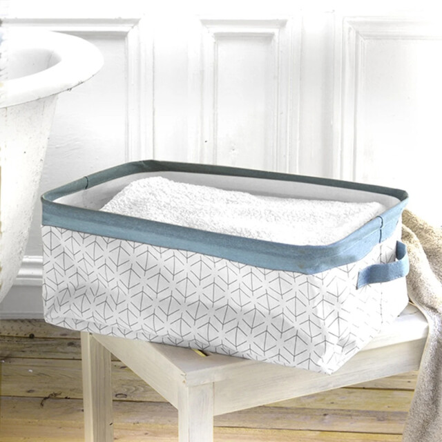 CaliCosy Witte en roze mand met 2 handvatten 43x26x16cm 2929014 large