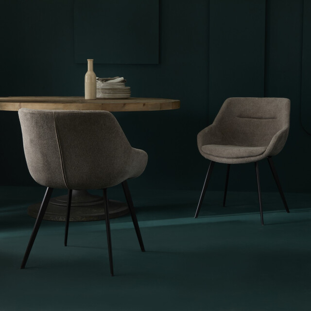 Signature Set van 6 bridge-fauteuils in taupekleurige stof l64 cm colombe 3061012 large