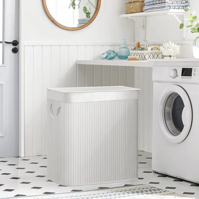 CaliCosy Wasmand met 3 compartimenten en verwijderbare zakken van bamboe en wit 2929478 large