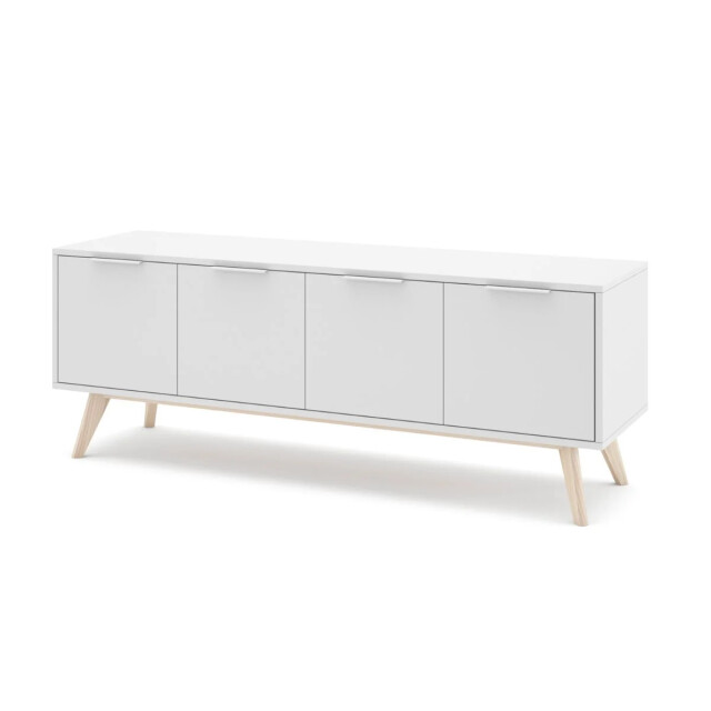CaliCosy Tv-meubel 4 deuren wit en massief grenen l140 cm campus 2930286 large