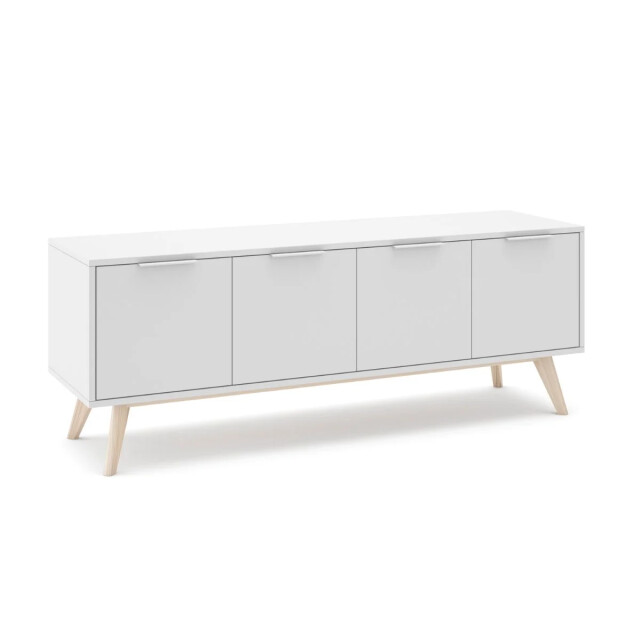 CaliCosy Tv-meubel 4 deuren wit en massief grenen l140 cm campus 2930286 large