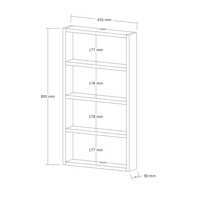 CaliCosy Wandplank met 4 legplanken h80 cm lya 3065019 large