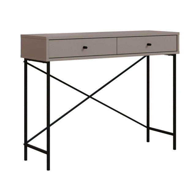 CaliCosy Console 2 lades kleur mokka en metalen poten l110 cm titan 2930306 large