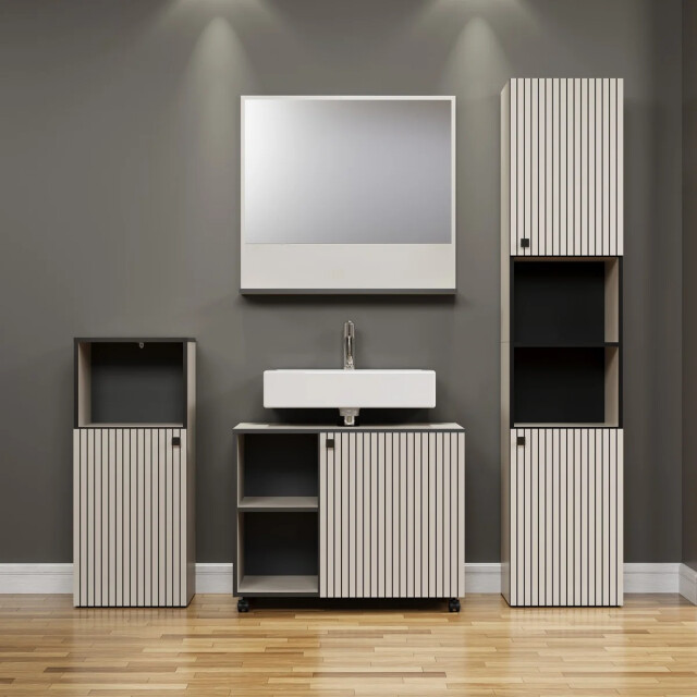 CaliCosy Lage badkamerkast met 1 deur en 1 open vak l40 cm purebliss 3042306 large