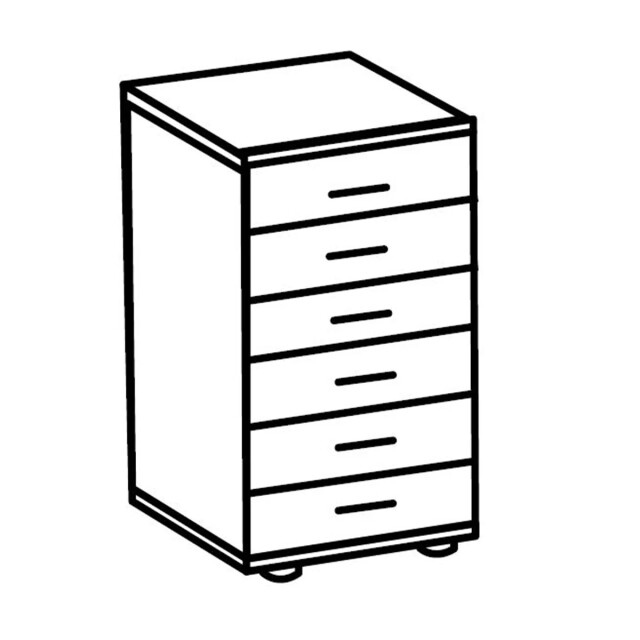 CaliCosy Ladenkast 6 laden eiken en grafietdecor l46 cm 2930086 large